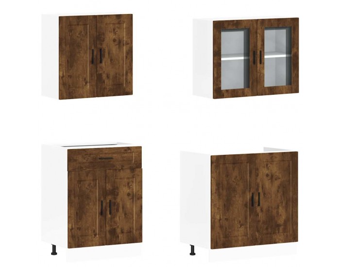 Sonata H Комплект кухненски шкафове от 4 части Porto опушен дъб, инженерна дървесина