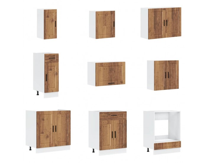 Sonata H Комплект кухненски шкафове от 14 части Porto, инженерно дърво