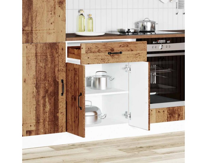 Sonata H Кухненски шкаф, Kalmar, старо дърво, инженерно дърво