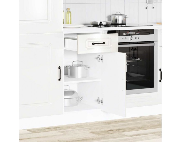 Sonata H Кухненски шкаф, Kalmar, бял гланц, инженерно дърво