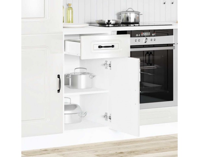 Sonata H Кухненски шкаф, Kalmar, бял гланц, инженерно дърво
