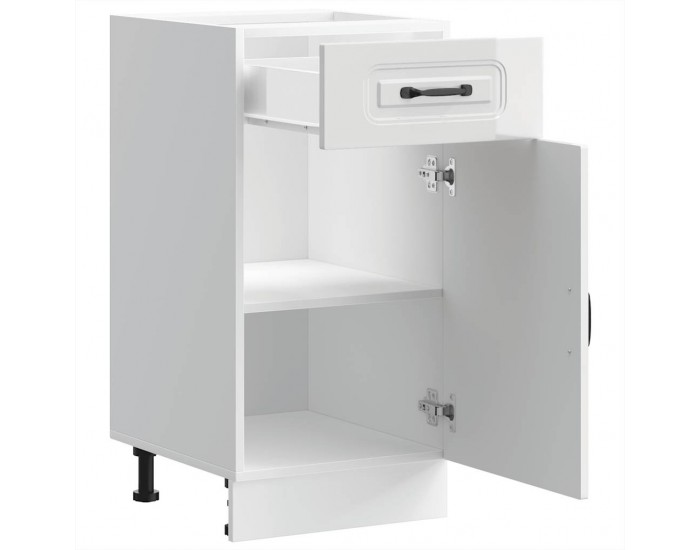 Sonata H Кухненски шкаф, Kalmar, бял гланц, инженерно дърво