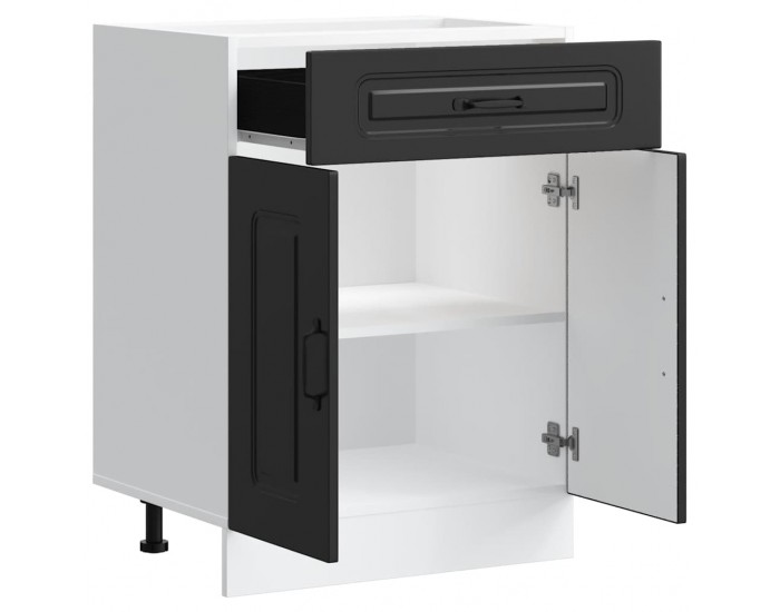 Sonata H Кухненски шкаф, Kalmar, черен, инженерно дърво