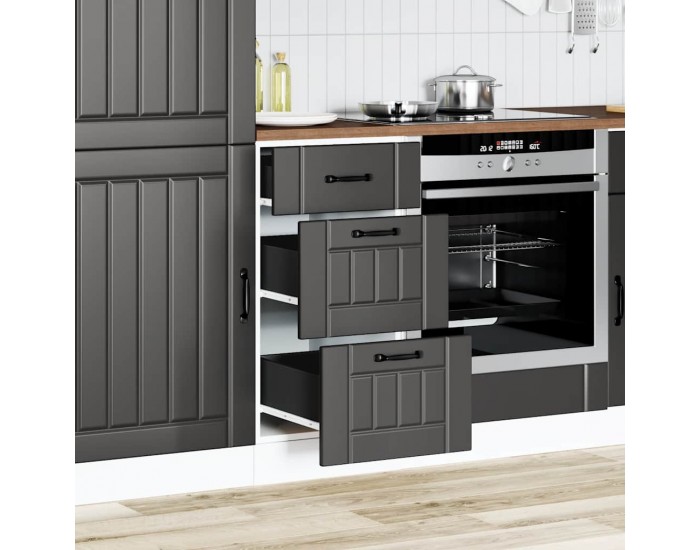 Sonata H Кухненски шкаф Lucca Черен, инженерно дърво