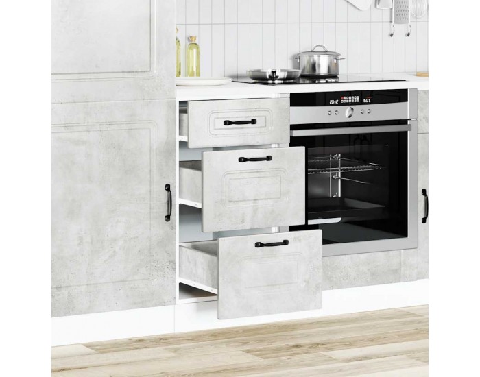 Sonata H Кухненски шкаф, Kalmar, бетонно сив, инженерно дърво