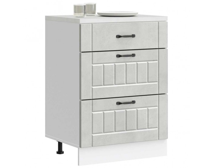 Sonata H Кухненски шкаф Lucca, бетонно сив, инженерно дърво