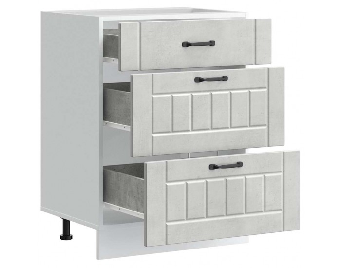 Sonata H Кухненски шкаф Lucca, бетонно сив, инженерно дърво