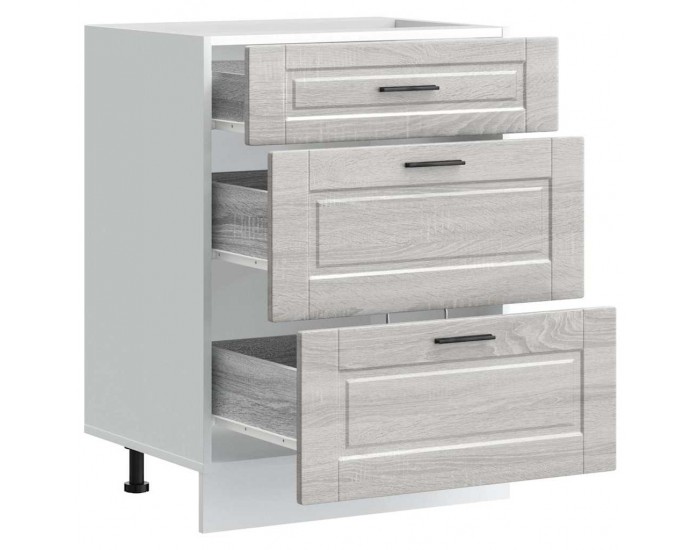 Sonata H Кухненски шкаф Porto, сив сонома, инженерна дървесина