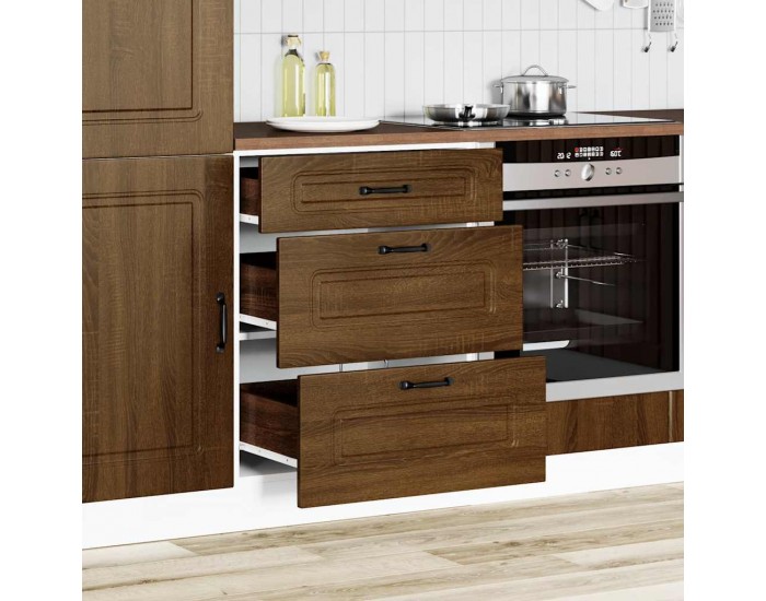 Sonata H Кухненски шкаф, Kalmar, кафяв дъб, инженерно дърво