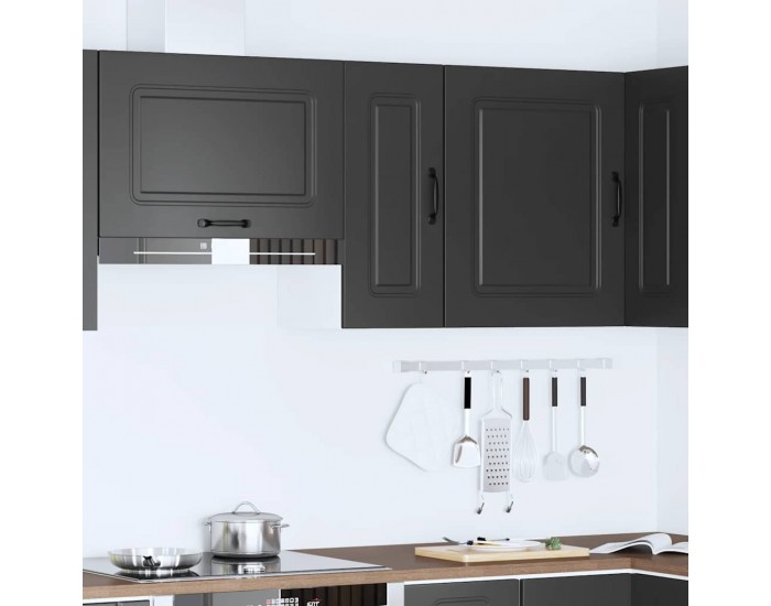 Sonata H Кухненски стенен шкаф, Kalmar, черен, инженерно дърво