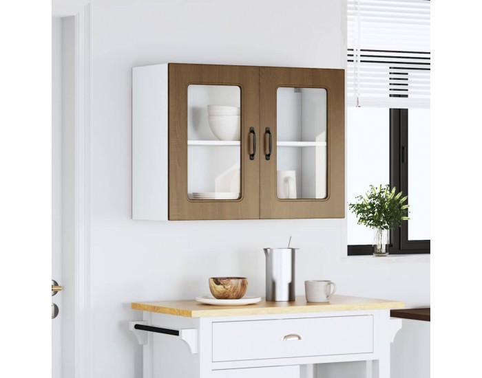 Sonata H Кухненски стенен шкаф с стъклена врата, Kalmar, инженерно дърво