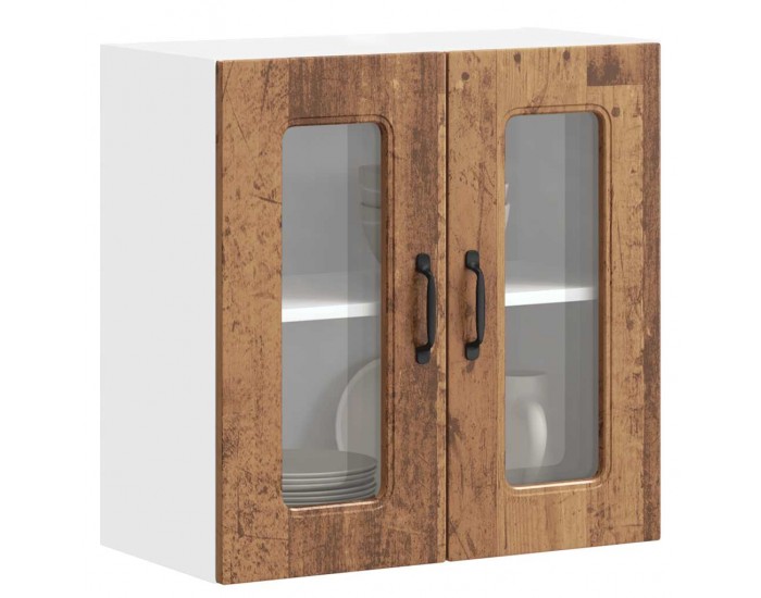 Sonata H Кухненски стенен шкаф със стъклена врата Kalmar Старо дърво Инженерно дърво