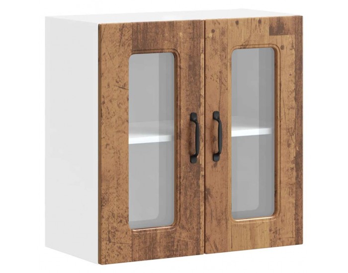 Sonata H Кухненски стенен шкаф със стъклена врата Kalmar Старо дърво Инженерно дърво