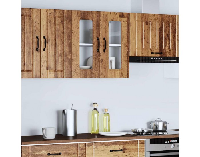 Sonata H Кухненски стенен шкаф със стъклена врата Kalmar Старо дърво Инженерно дърво