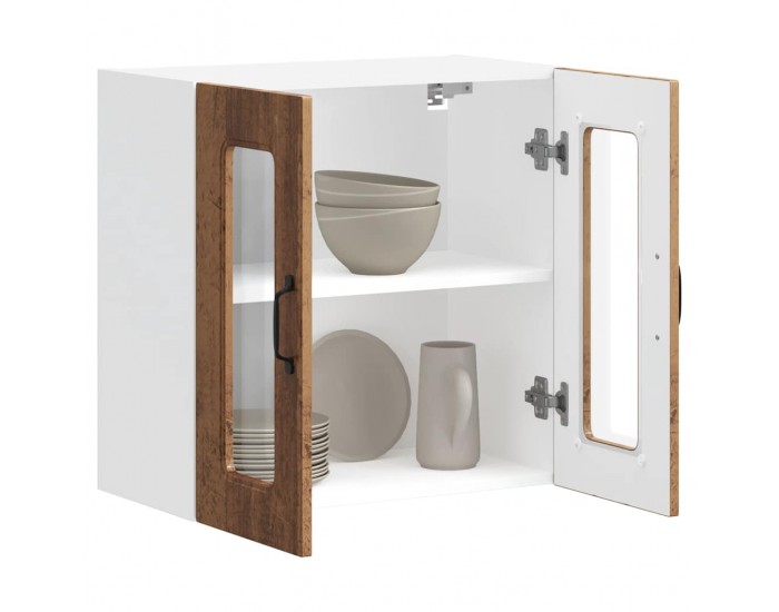 Sonata H Кухненски стенен шкаф със стъклена врата Kalmar Старо дърво Инженерно дърво