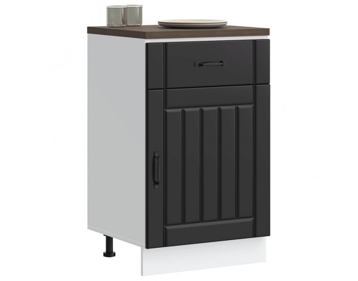 Sonata H Кухненски шкаф Lucca Черно инженерно дърво