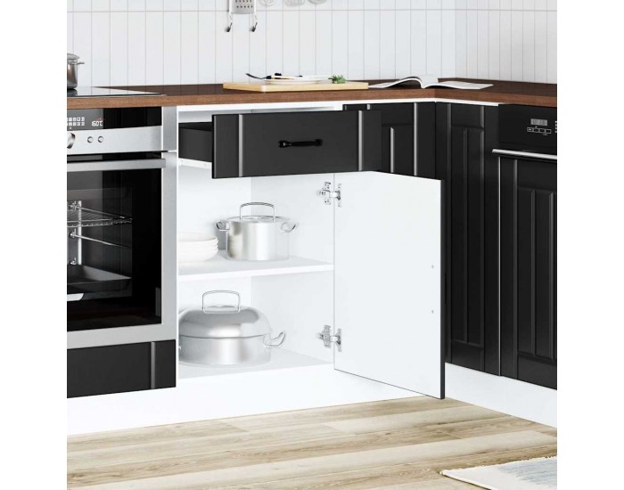 Sonata H Кухненски шкаф Lucca Черно инженерно дърво