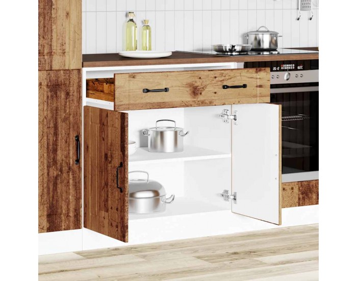 Sonata H Кухненски шкаф Lucca, старо дърво, инженерно дърво