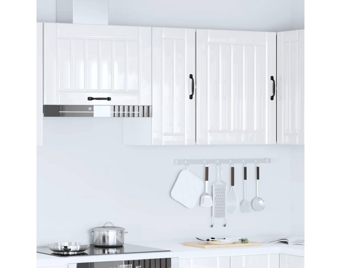 Sonata H Кухненски стенен шкаф Lucca, бял гланц, инженерно дърво