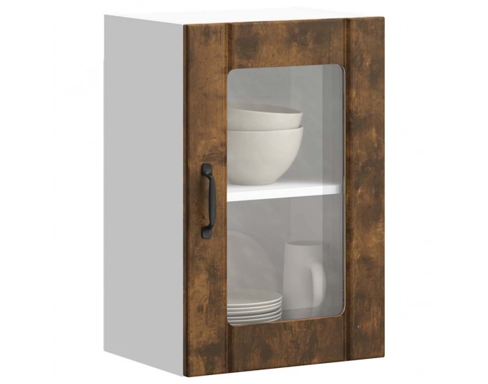 Sonata H Кухненски стенен шкаф със стъклена врата Lucca опушен дъб