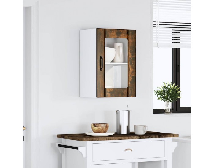 Sonata H Кухненски стенен шкаф със стъклена врата Lucca опушен дъб