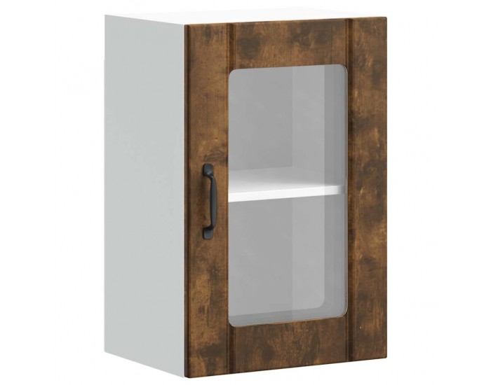 Sonata H Кухненски стенен шкаф със стъклена врата Lucca опушен дъб