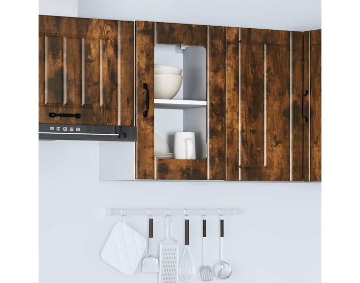 Sonata H Кухненски стенен шкаф със стъклена врата Lucca опушен дъб