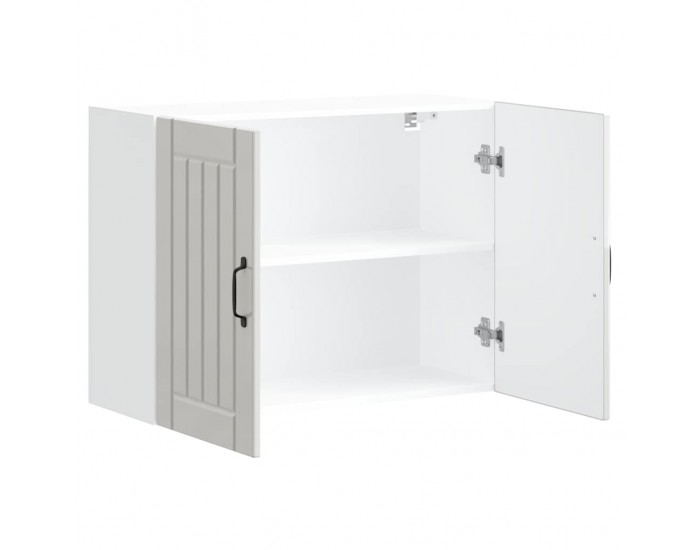 Sonata H Кухненски стенен шкаф Lucca, бял гланц, инженерно дърво