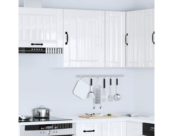 Sonata H Кухненски стенен шкаф Lucca, бял гланц, инженерно дърво