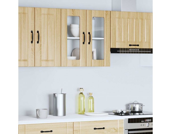 Sonata H Кухненски стенен шкаф със стъклена врата Lucca дъб сонома, инженерно дърво