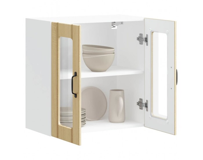 Sonata H Кухненски стенен шкаф със стъклена врата Lucca дъб сонома, инженерно дърво