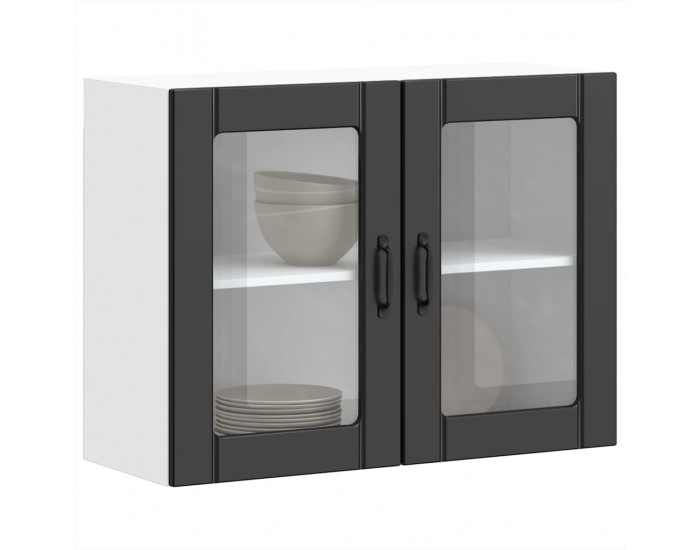 Sonata H Кухненски стенен шкаф със стъклена врата Lucca черен