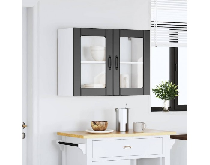 Sonata H Кухненски стенен шкаф със стъклена врата Lucca черен