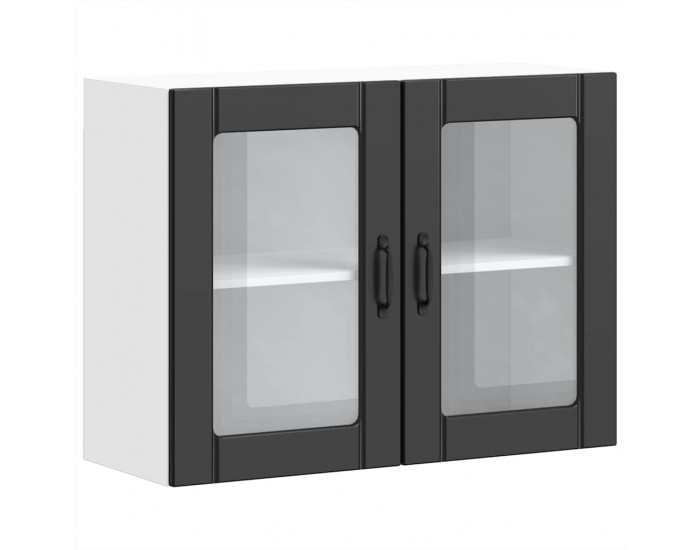 Sonata H Кухненски стенен шкаф със стъклена врата Lucca черен