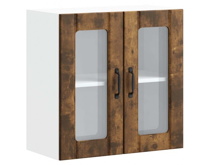 Sonata H Кухненски стенен шкаф със стъклена врата Lucca опушен дъб, инженерна дървесина