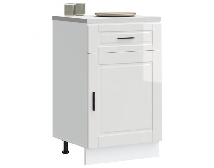 Sonata H Кухненски шкаф Porto, бял гланц, инженерно дърво