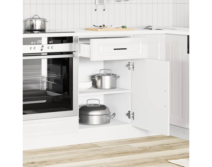 Sonata H Кухненски шкаф Porto, бял гланц, инженерно дърво