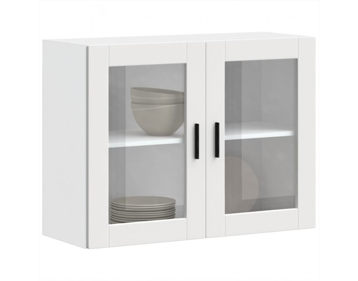 Sonata H Кухненски стенен шкаф със стъклена врата Porto бял