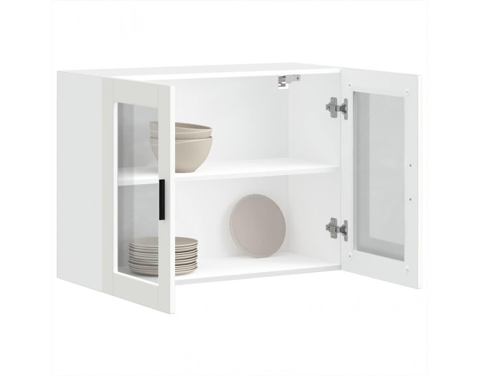Sonata H Кухненски стенен шкаф със стъклена врата Porto бял