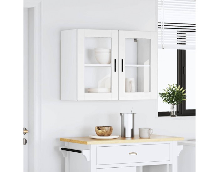 Sonata H Кухненски стенен шкаф със стъклена врата Porto бял