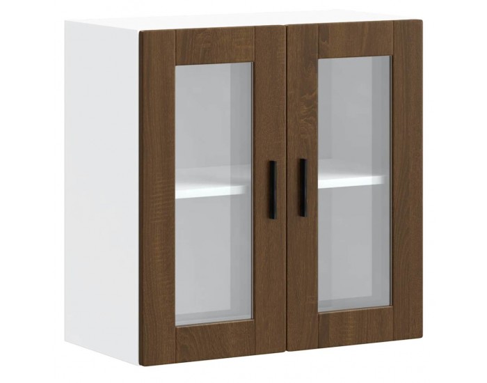 Sonata H Кухненски стенен шкаф със стъклена врата Porto кафяв дъб