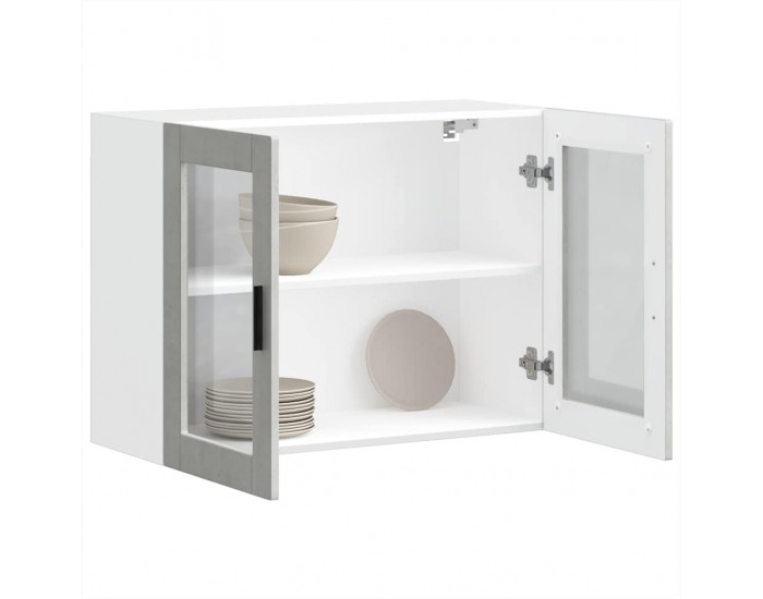 Sonata H Кухненски стенен шкаф със стъклена врата Porto бетонно сив