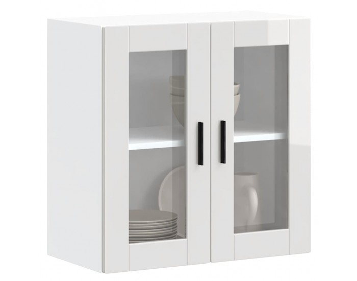 Sonata H Кухненски стенен шкаф със стъклена врата Porto бял гланц