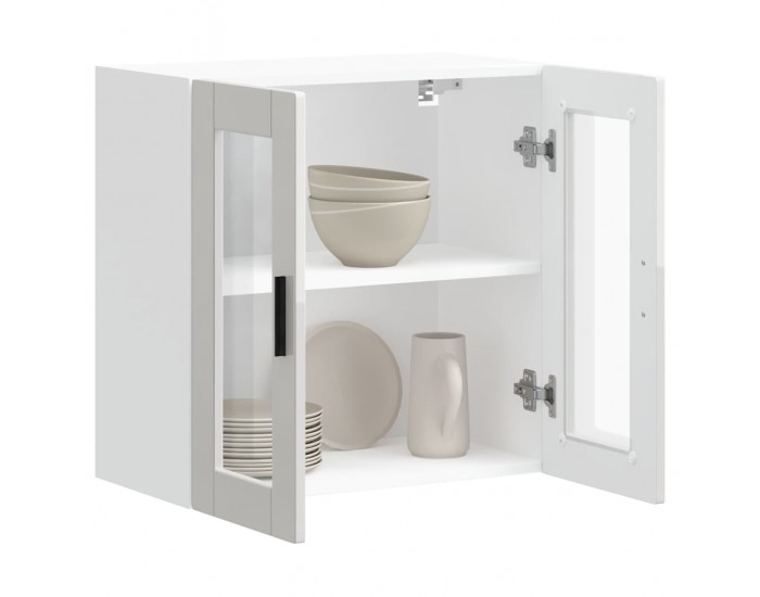 Sonata H Кухненски стенен шкаф със стъклена врата Porto бял гланц