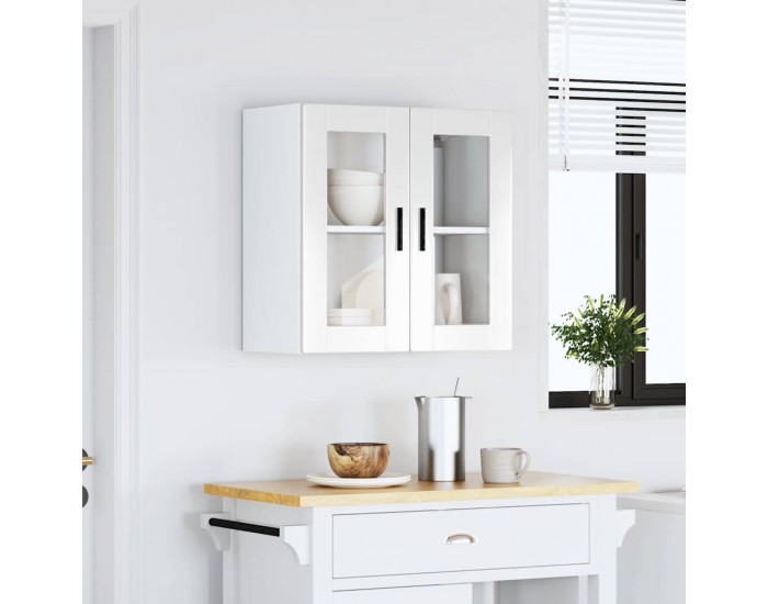 Sonata H Кухненски стенен шкаф със стъклена врата Porto бял гланц