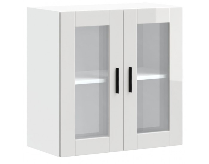 Sonata H Кухненски стенен шкаф със стъклена врата Porto бял гланц