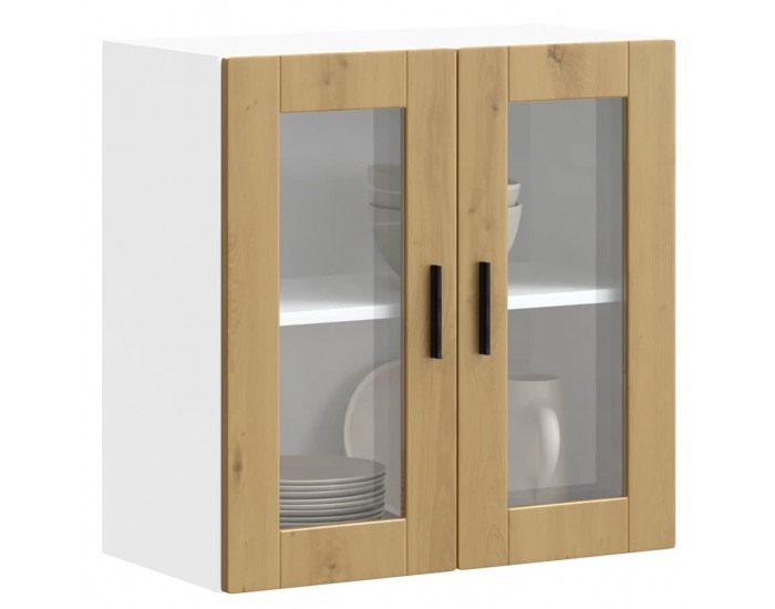 Sonata H Кухненски стенен шкаф със стъклена врата Porto дъб артизан