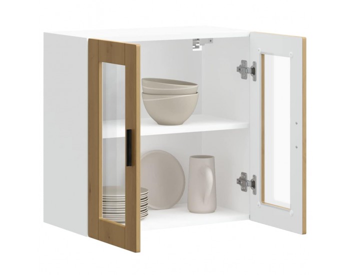 Sonata H Кухненски стенен шкаф със стъклена врата Porto дъб артизан