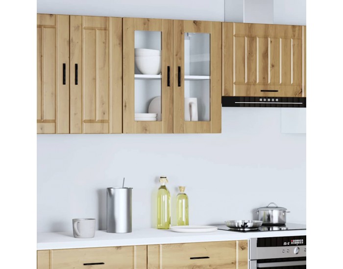 Sonata H Кухненски стенен шкаф със стъклена врата Porto дъб артизан