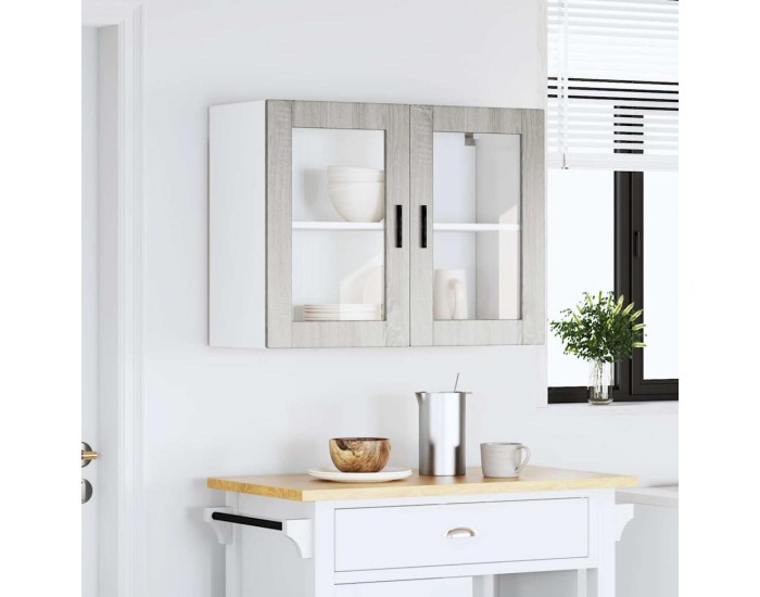 Sonata H Кухненски стенен шкаф със стъклена врата Porto сив сонома